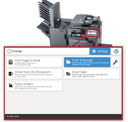 Umango embedded on a Kyocera TASK Alfa device